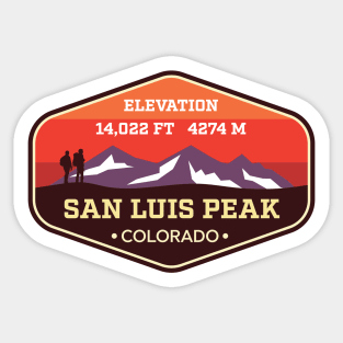 San Luis Peak Colorado - 14ers Mountain Climbing Badge Sticker